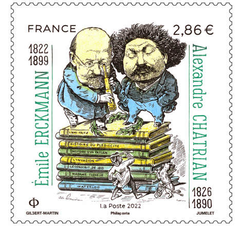 Timbre - Emile Erckmann-& Alexandre Chatrian Lettre prioritaire