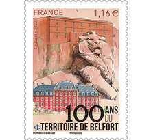 Timbre - 100 ans du Territoire de Belfort - Lettre verte