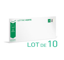 Prêt-à-Poster - Lettre Verte - 20g - Format DL - Enveloppes en lot de 10