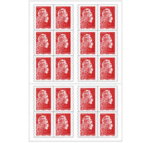 Carnet 20 timbres Marianne l'engagée - Lettre prioritaire - Rouge
