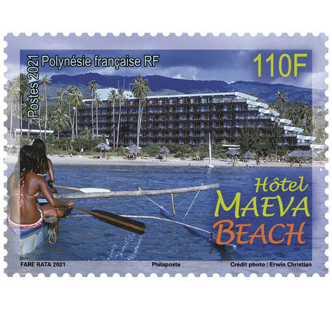 Timbre Polynésie Française - Les hôtels mythiques : Maeva Beach