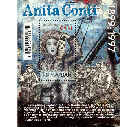 Bloc de 1 timbre Saint Pierre et Miquelon - Bloc Anita Conti
