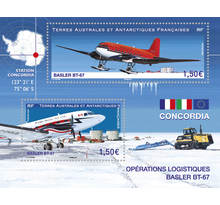 Bloc 2 timbres TAAF - Avions Basler BT67 à Concoridia