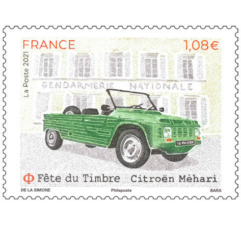 Timbre - Fête du timbre - Citroën Mehari - Lettre verte