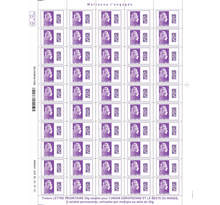 Feuille 50 timbres Marianne l'engagée - Lettre internationale - Violet