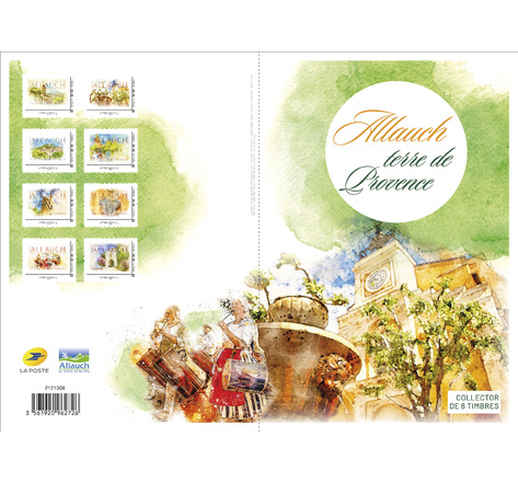 Collector de 8 timbres - Allauch terre de Provence - Lettre Verte