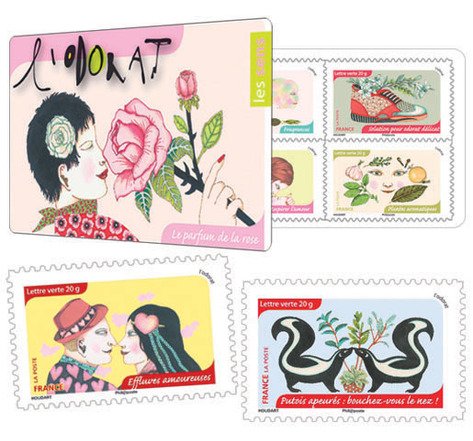 Carnet - L'odorat - 12 timbres autocollants