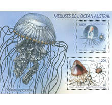 Bloc 2 timbres TAAF - Méduses de l'Océan austral