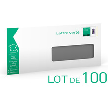 Prêt-à-Poster - Lettre Verte - 20g - Format DL - Enveloppes à fenêtre en lot de 100 