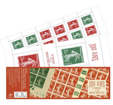 Carnet - Salon Philex 2022 - 100 ans du coin daté et de la semeuse camée de 1922 - 14 timbres gommés