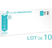 Prêt-à-Poster - Lettre Services Plus - 20g - Format DL - Enveloppes en lot de 10