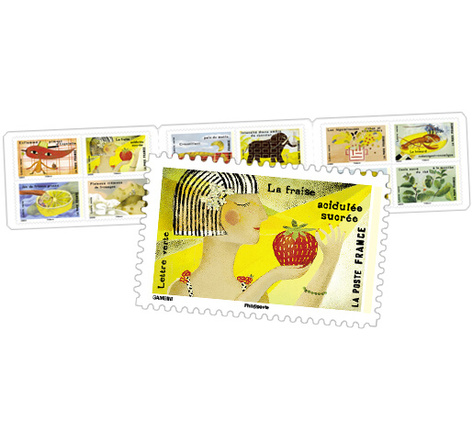 Carnet 12 timbres - Le Goût - Lettre verte