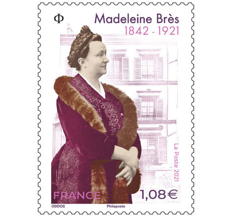 Timbre - Madeleine Brès - Lettre Verte