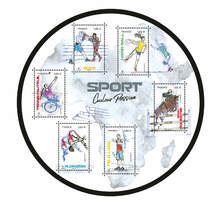 Bloc 6 timbres - SPORTS Couleur Passion 2022 - Noir - International