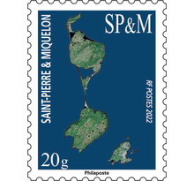 Timbre Saint Pierre et Miquelon - Carte de Saint Pierre et Miquelon - 20g - Local