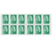 Carnet 12 timbres Marianne l'engagée - Lettre verte