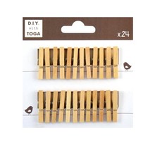 24 mini pinces à linge bois