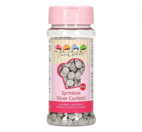 Décors sucrés confettis argentés - 60 g