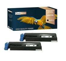 Qualitoner x2 toners 45807106 noir compatible pour oki