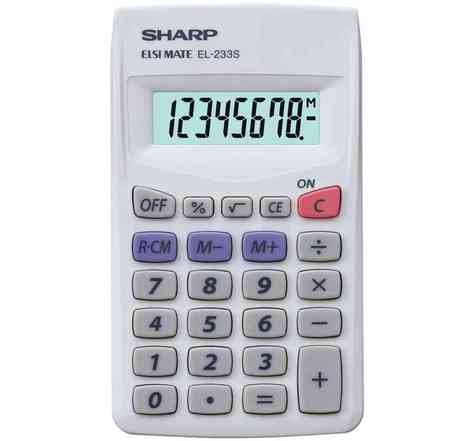 Calculatrice de poche EL 233S 60x103 mm Blanc ou Noir SHARP