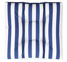 vidaXL Coussin de palette rayures bleues et blanches 80x80x12 cm tissu
