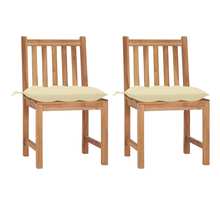 Vidaxl chaises de jardin 2 pcs avec coussins bois de teck massif