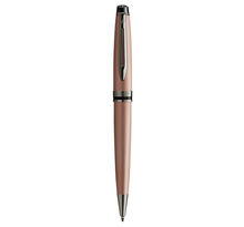 Waterman expert stylo bille  or rose métallisé  recharge bleue pointe moyenne  coffret cadeau