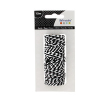 Ficelle bicolore Twine 15m black et white