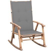 Vidaxl chaise à bascule avec coussin bambou