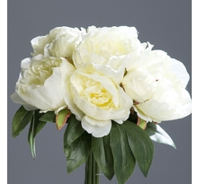 Bouquet de Pivoines artificielles crème 7 têtes Diametre 35 cm