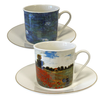 Coffret de Tasses et sous-tasses en céramique Claude Monet