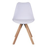 Chaise de table à manger en cuir blanc à pieds en bois