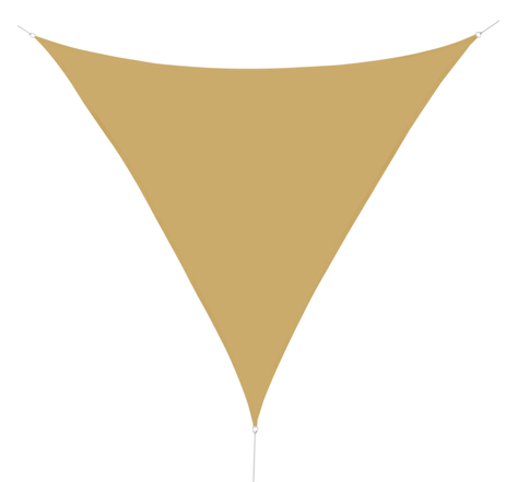 Voile d'ombrage triangulaire grande taille 3 x 3 x 3 m polyester haute densité résistant aux uv coloris sable