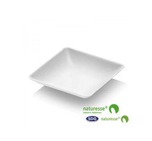 Mini assiette carrée pulpe de cellulose  finger food 6 5x6 5 cm - sdg - lot de 2400 - pulpe de cellulose