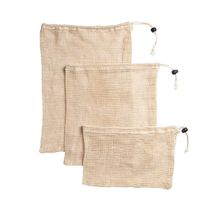 3 sacs filet réutilisables pour achat en vrac