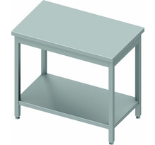 Table inox centrale avec etagère - gamme 600 - stalgast - à monter1700x600