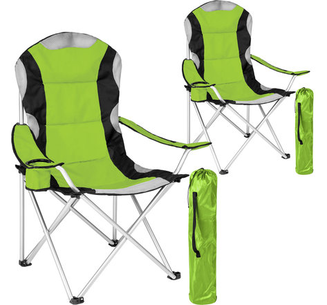 Tectake Lot de 2 chaises pliantes avec rembourrage - vert