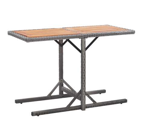vidaXL Table de jardin Anthracite Résine tressée et bois d'acacia
