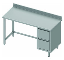 Table inox avec 2 tiroirs a droite - gamme 600 - stalgast - 1900x600