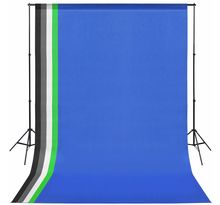vidaXL Kit de studio avec 5 toiles de fond colorées et cadre réglable