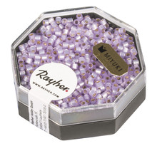 Delica-rocailles, 2,2mm àŠclat de perle, boîte, violet clair, 6g