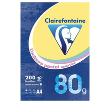 Clairefontaine Ramette 200 Feuilles Couleurs Pastel Assorties 80g Format A4 (lot de 2)