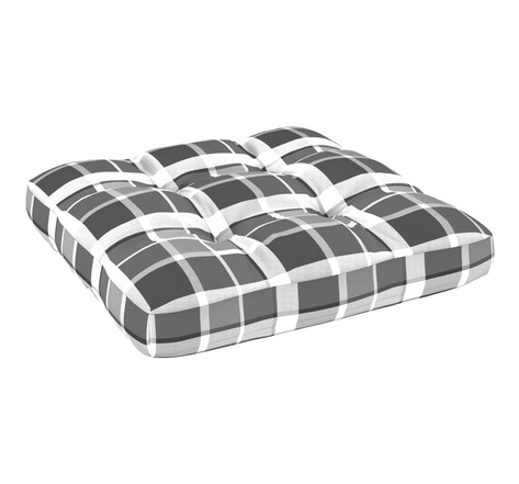 vidaXL Coussin de canapé palette Motif à carreaux gris 70x70x10 cm