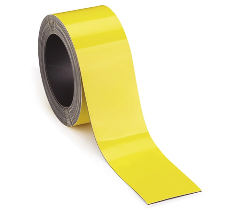 Étiquette magnétique en rouleau jaune 40 mm x5 m