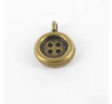 Breloque en métal bouton bronze 10 pièces