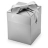 Lot de 25: Boite cadeau blanche avec ruban satin or 14x14x16,3 cm