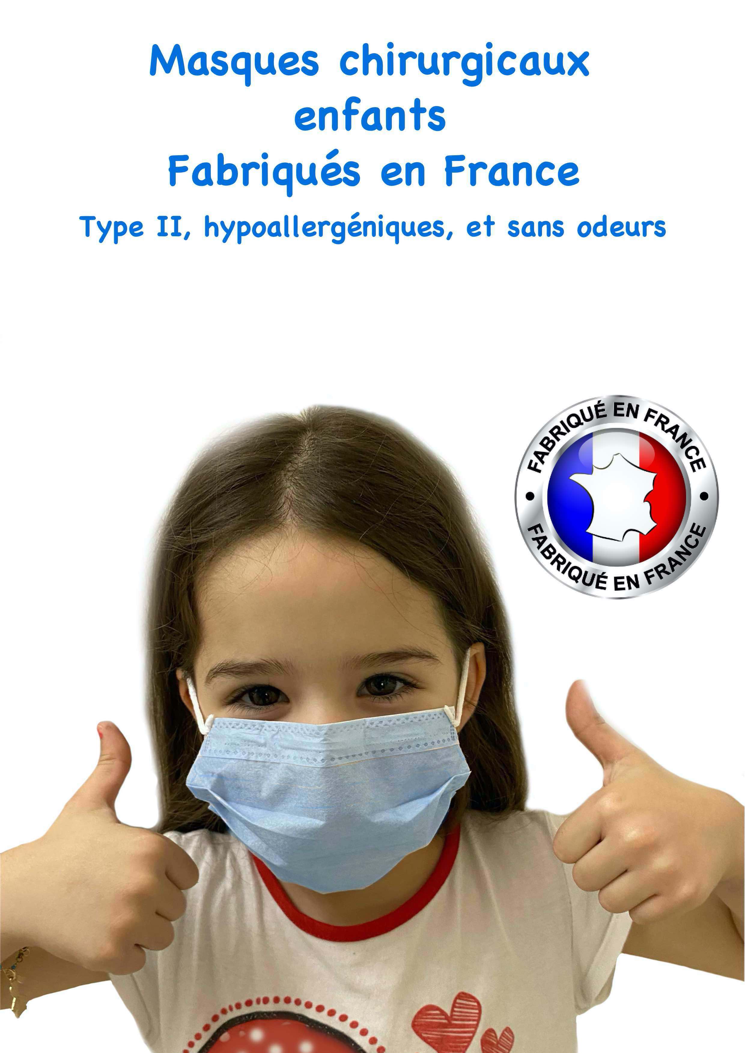 Masque chirurgical enfant type 2R - Made in France