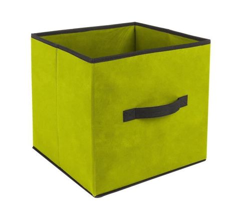 Boîte de rangement/tiroir pour meuble en tissu 31x31cm vert anis