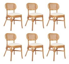 Vidaxl chaises de salle à manger 6 pièces lin