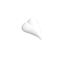 Coeur en polystyrène, forme de goutte, 8x5,5 cm, petit condit.